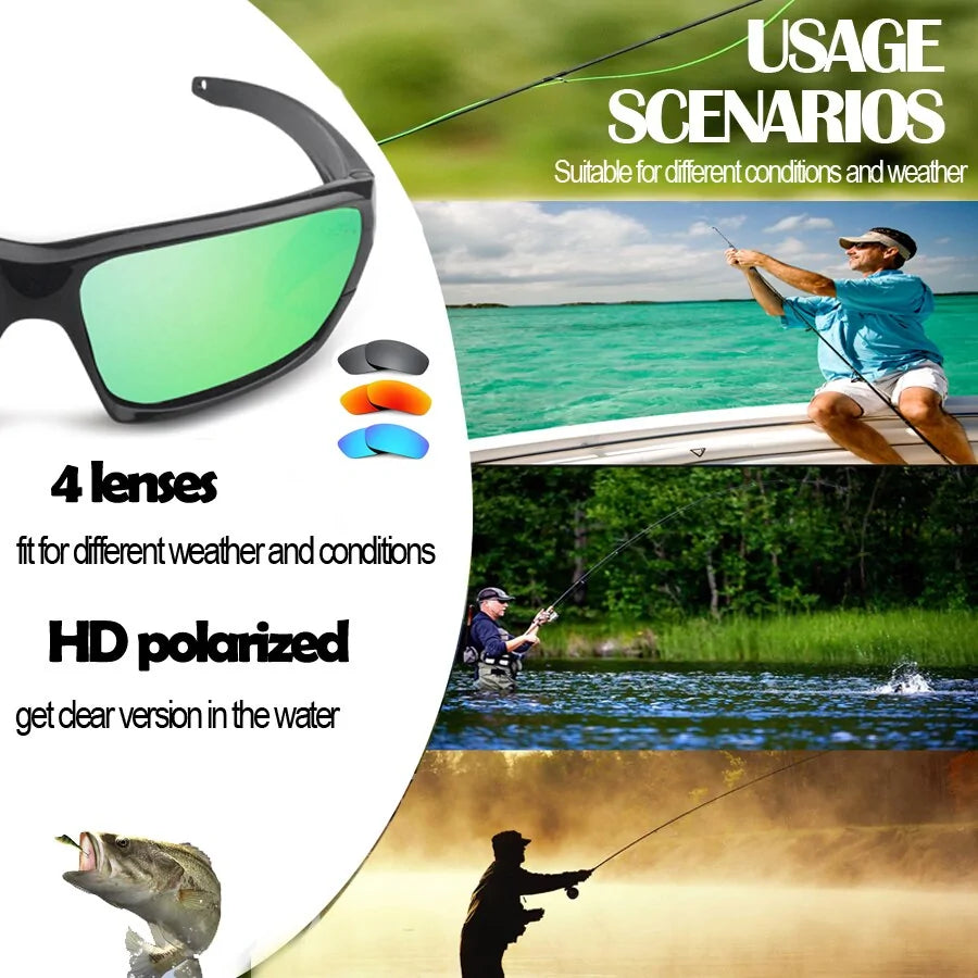 NEWBOLER Fishing Sunglasses: Polarized Lens Camouflage Frame