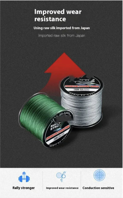 300m 4-Strand PE Braided Fishing Line